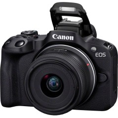Canon EOS R50 + RF-S 18-45mm F4.5-6.3 IS STM - Powerful Compact Camera for Stunning Photography - Black